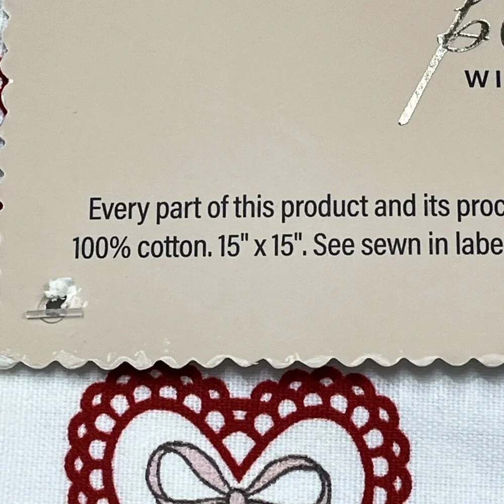 Love & Lace Placements Red Heart Shaped Reversible Set Of 4 Love Valentine Party